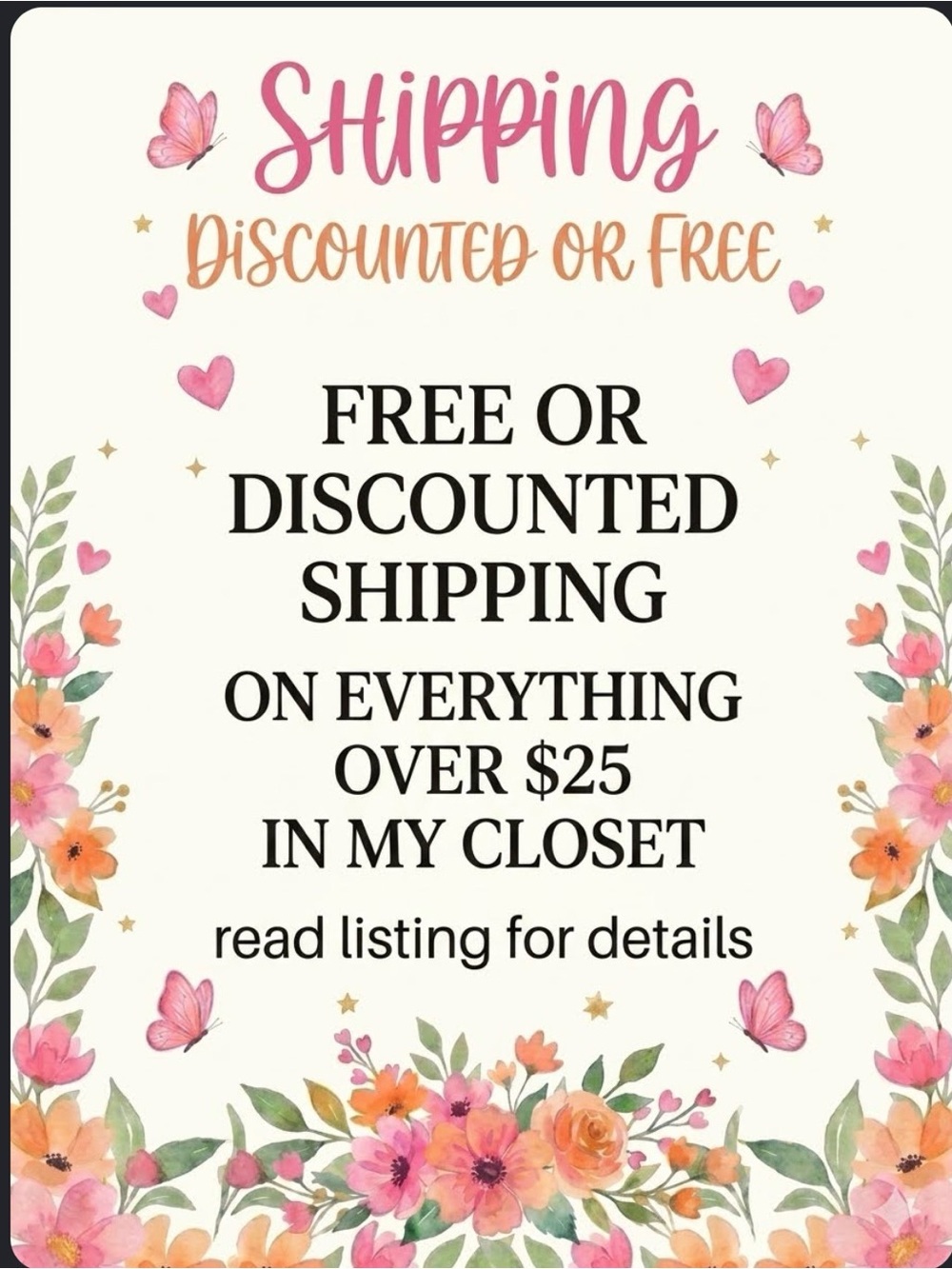 FREE OR DISCOUNTED SHIPPING ON EVERYTHING OVER $25IN MY CLOSET❣️FAST SHIPPING❣️